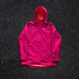 Helly Hansen Womens Medium Pink Waterproof Rain Jacket Hooded Shell Coat HH